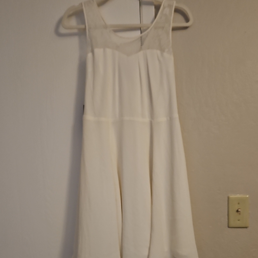 Express White Lace Detail Dress